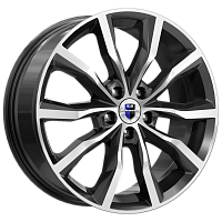 Литые диски Портер (КС906) 7.500xR18 5x112 DIA66.6 ET35 алмаз черный для Volkswagen Passat