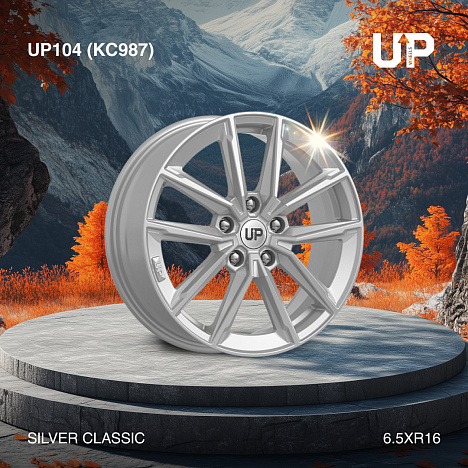 Up104 (КС987) 6.500xR17 5x108 DIA63.35 ET50 Silver Classic Up104 (КС987) 6.500xR17 5x108 DIA63.35 ET50 Silver Classic